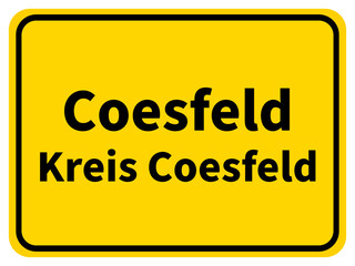 Illustration eines Stadteingangsschildes von Coesfeld, einer Gemeinde des Kreises Coesfeld
