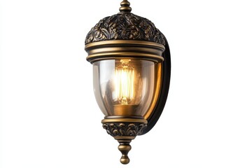 Fototapeta premium Antique wall lamp design with a vintage bulb illuminates the darkness
