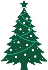 Fototapeta premium Christmas Tree Black Silhouette Vector Design – Holiday Tree Icon