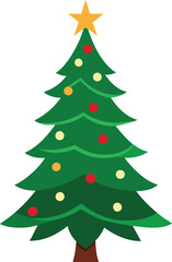Christmas Tree Black Silhouette Vector Design – Holiday Tree Icon