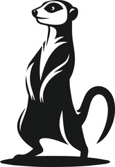 vector illustration of a black meerkat
