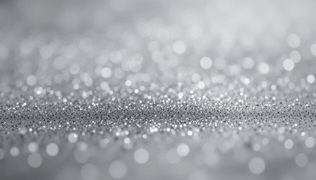 Brillantina de color plateada con poca profundidad de campo.