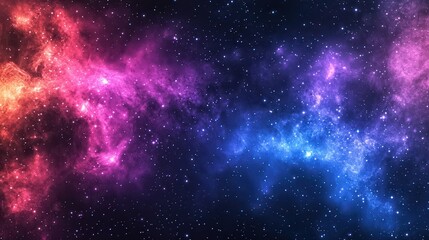 Fototapeta premium Cosmic Fusion Vibrant Nebula in a Starry Galaxy.