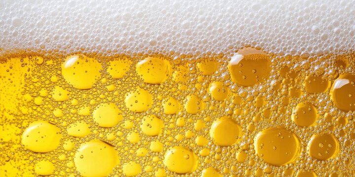 Imagen de cerveza dorada con burbujas