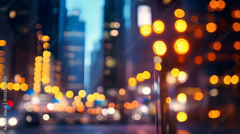 Aufkleber blurred city lights creating a vibrant nightlife scene showcasing urban energy and excitement in a m