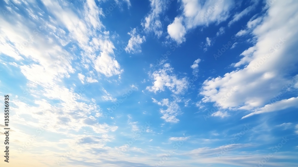 Aufkleber expansive blue sky with soft white clouds creating a tranquil atmosphere overhead during the daytime