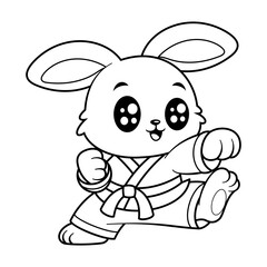 Bunny loves being a martial arts expert, for coloring