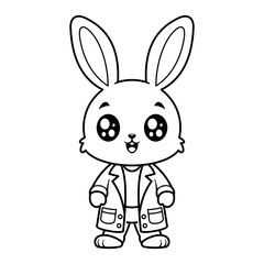 Bunny wearing a doctors uniform, for coloring