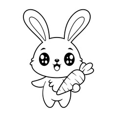 The bunny has one carrot, for coloring