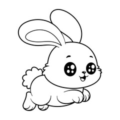The bunny is jumping, for coloring