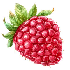 Raspberry Slice, watercolor illustration, isolated on a white background.