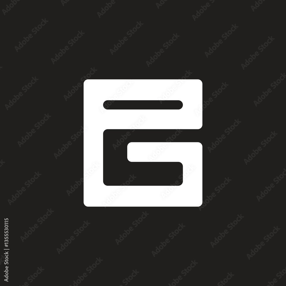 Fototapete eg logo letter design with rounded rectangle shape.