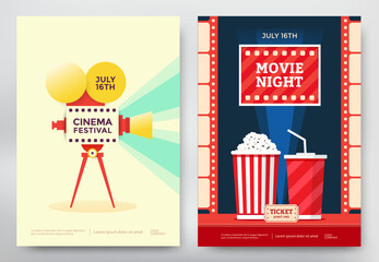 Cinema festival and movie night poster. Vector illustration © DenKolt