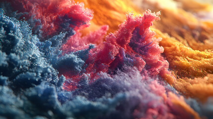 Abstract colorful art piece with flowing textures and vibrant hues. Use it for creative backgrounds or eye-catching designs. 