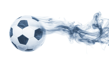 "Football with Smoke Trail – High-Speed Action and Intensity on transparent background
