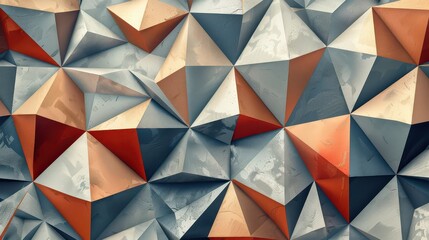 Abstract polygon pattern with metallic tones