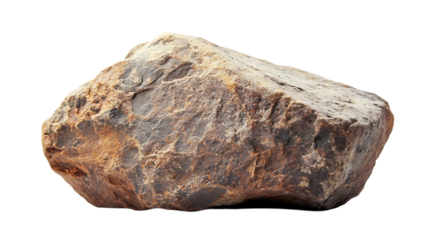 Big rock stone isolated on transparent PNG