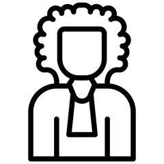 Minimalist Line Art Courtroom Judge Icon