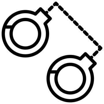 recommend clip art: Minimalist Line Art Police Handcuffs Icon