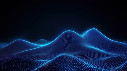 Fototapeta premium Glowing Blue Digital Landscape Abstract Data Flow.