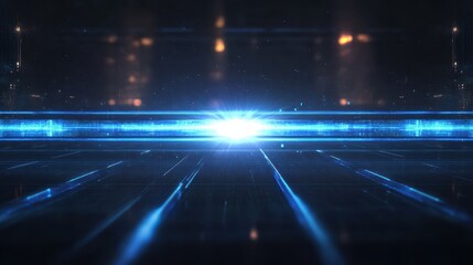 Obraz premium Futuristic City Lights Neon Horizon.