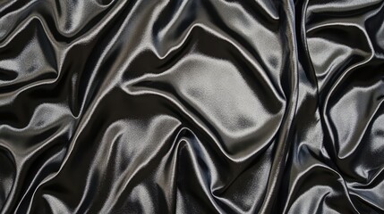 Obraz premium Luxurious Black Satin Drapes Elegance and Texture.
