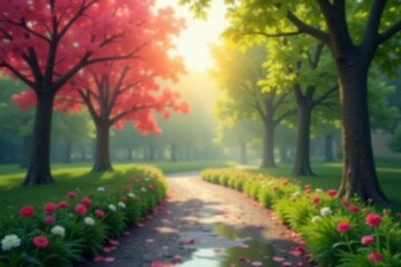 Abstract blurred nature scene, perfect for overlays , pattern, blue, seamless