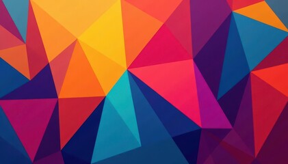 Abstract geometric shapes, vibrant hues, flawlessly repeating , wallpaper, bright pattern, bold