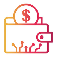 digital wallet Line Gradient Icon