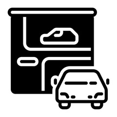 Car dealer icon, glyph icon style