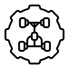 Chassis icon, line icon style