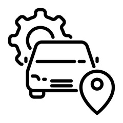 car service location icon, line icon style
