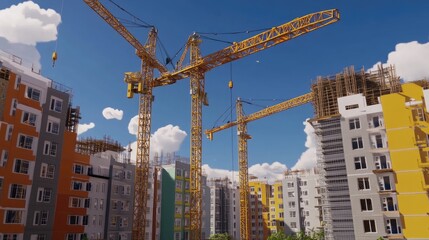 Fototapeta premium D simulation software visualizing the progress of a smart city construction project.