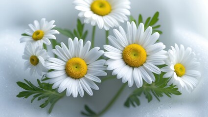 Obraz premium Chamomile flowers separated on a white background