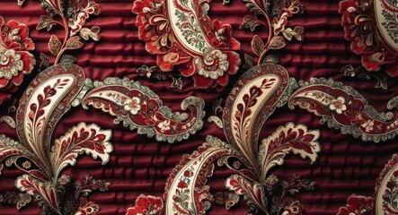Colorful Decorative Paisley design Fabric Background surface wallpaper