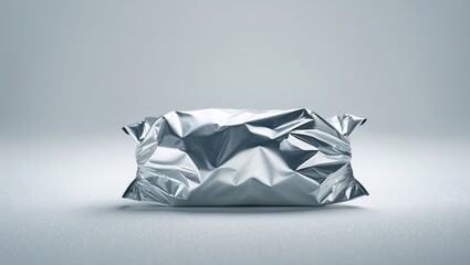 Foil plastic pouch on a light backdrop