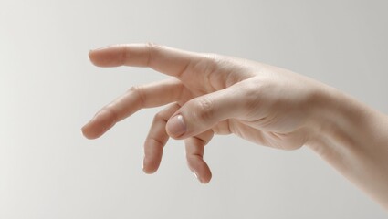 Obraz premium Close-up of hand displaying little finger sign isolated on a background with clipping path.