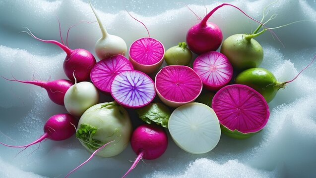 fresh radish separated on white background
