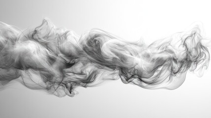 Abstract smoke wave on white background for design