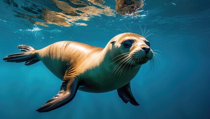 Fur seal in the Pacific Ocean near North Island.