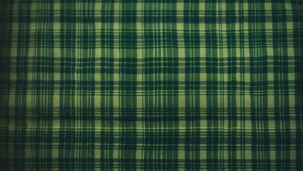 Green checkered texture fabric featuring a tartan pattern. Textile for shirts, tablecloths, linen plaid cloth, and a classic check design. Background, wallpaper, backdrop.