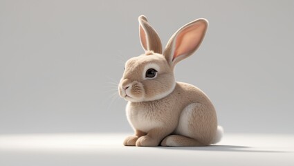 Adorable bunny set against a white background.