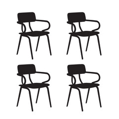Obraz premium Set of black chairs isolated on white background, showcasing a variety of office and home furniture designs