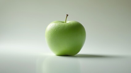 Delightful green apple, set against a white background.