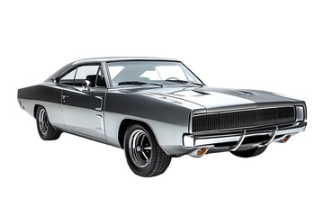 A studio shot of a classic Charger muscle car against a white background  long title A highly studio photograph showcasing the bold sleek styling of