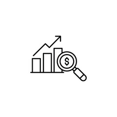 Market Search icon design with white background stock illustration