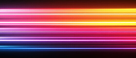 Vibrant Multicolored Light Stripes Creating an Abstract Dynamic Background for Technology and Design