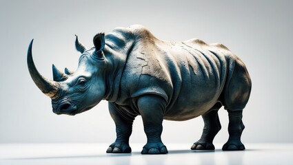 Fototapeta premium huge rhino isolated on a white background