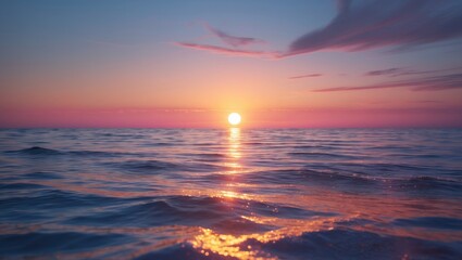Horizon Sea Sky Background, Sunset clouds above the ocean in the evening with sunlight in the scenery, Dusk seascape backgrounds.