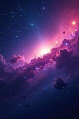 Fototapeta premium Cosmic nebula with vibrant colors and sparkling stars in endless space, sparkles, universe, colorful